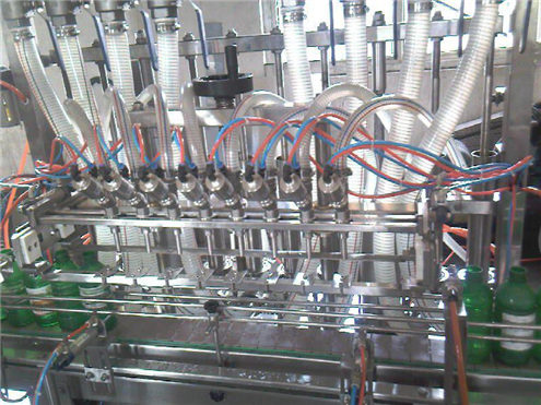 Lineær påfyldningsmaskine automatisk liqid fyldningsudstyr 10 hoveder Abfuellmaschine fuer Fluessigkeit