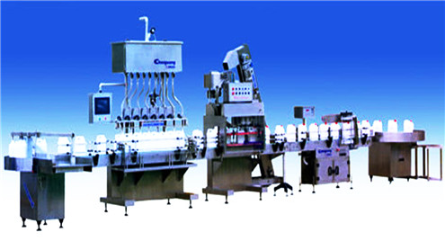 automAatic påfyldningsmaskine med skruekapper til forskellige flasker lineær1