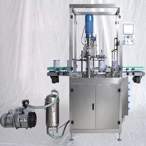 vakuum seamer maskine med automatisk gasskylning med automatisk kapselforsegling til lukning af møtrikmælkepulverbeholder